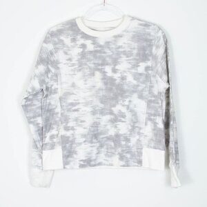 Athleta‎ Farallon Printed Sweatshirt in Inversion Light Gray Womens Size Small